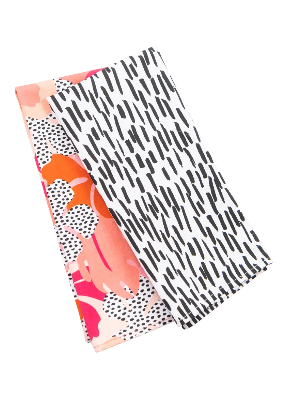 Summerhouse by Navigate Pink Tribal Fusion Tea Towels (Set of 2)