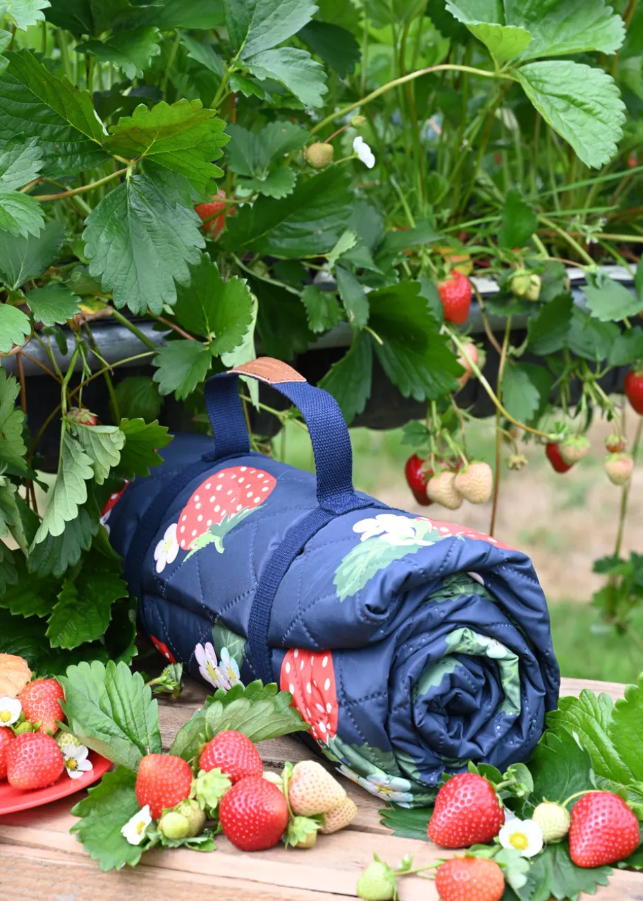 Summerhouse by Navigate Strawberries & Cream Quilted Picnic Blanket