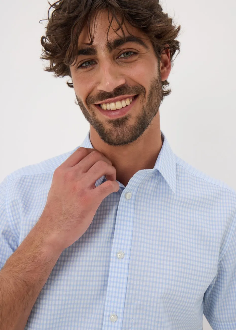 Taylor & Wright Blue Check Sleeve Shirt