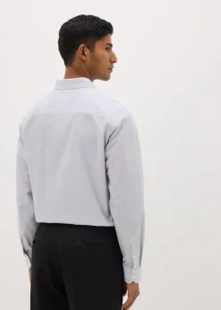 Taylor & Wright Grey Herringbone Regular Fit Shirt