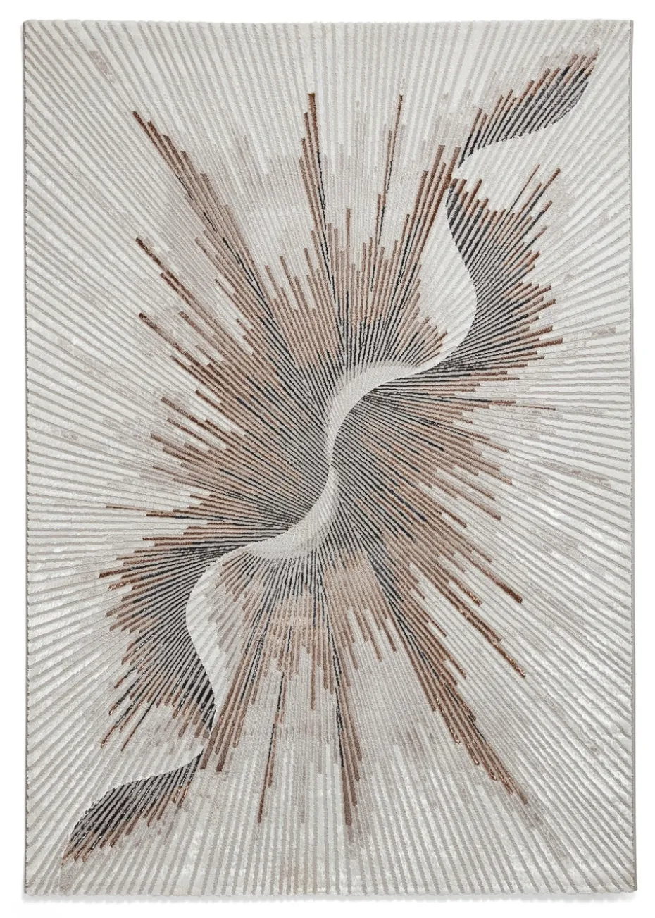 Think Rugs Creation Bronze Modern Abstract Rug