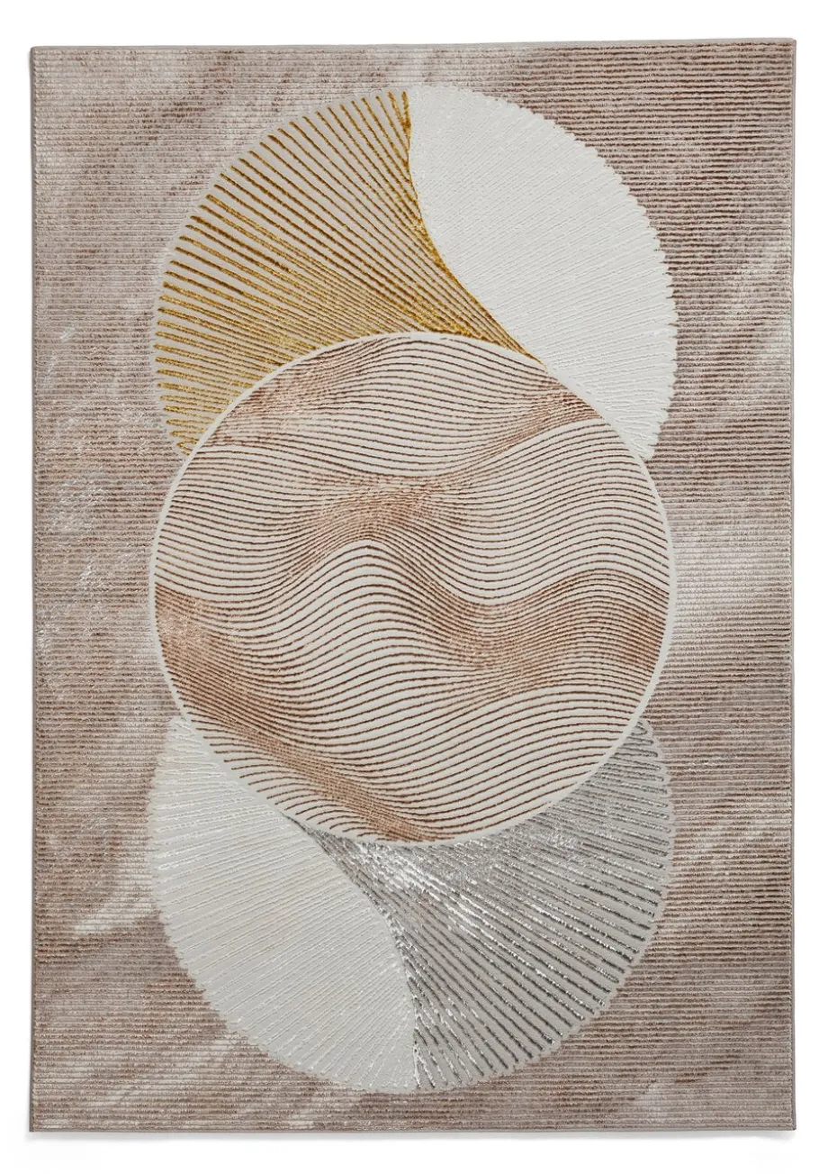 Think Rugs Creation Gold/Brown Modern Geometric Rug
