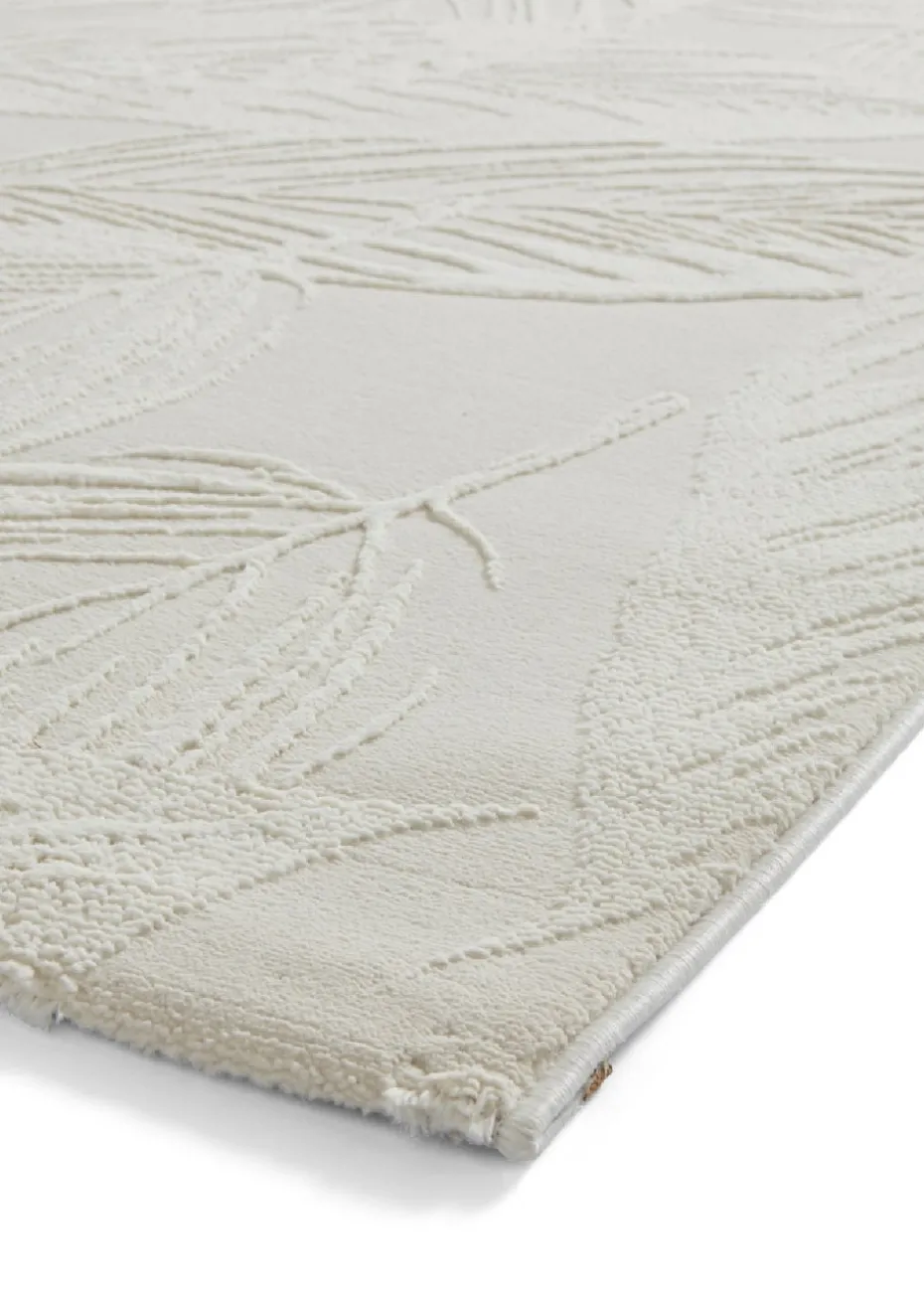 Think Rugs Flores Beige Botanical Washable Rug