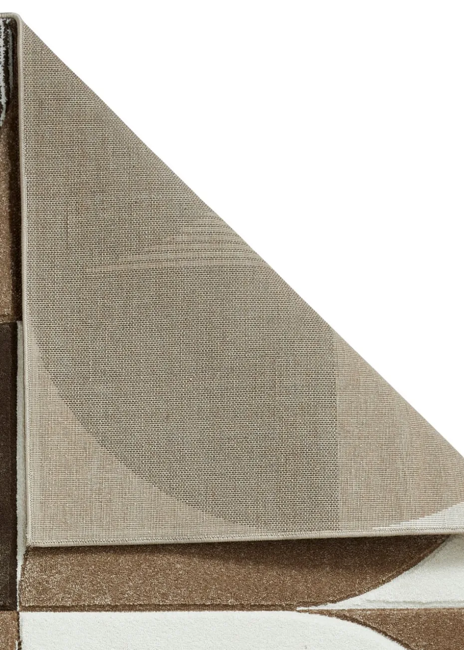 Think Rugs Matrix Beige Modern Geometric Rug