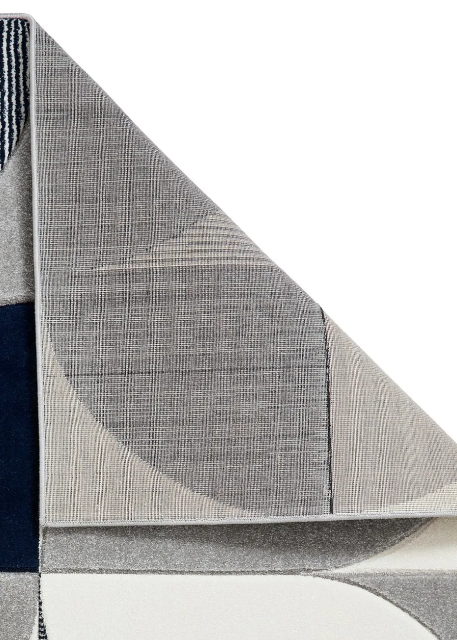 Think Rugs Matrix Navy Modern Geometric Rug