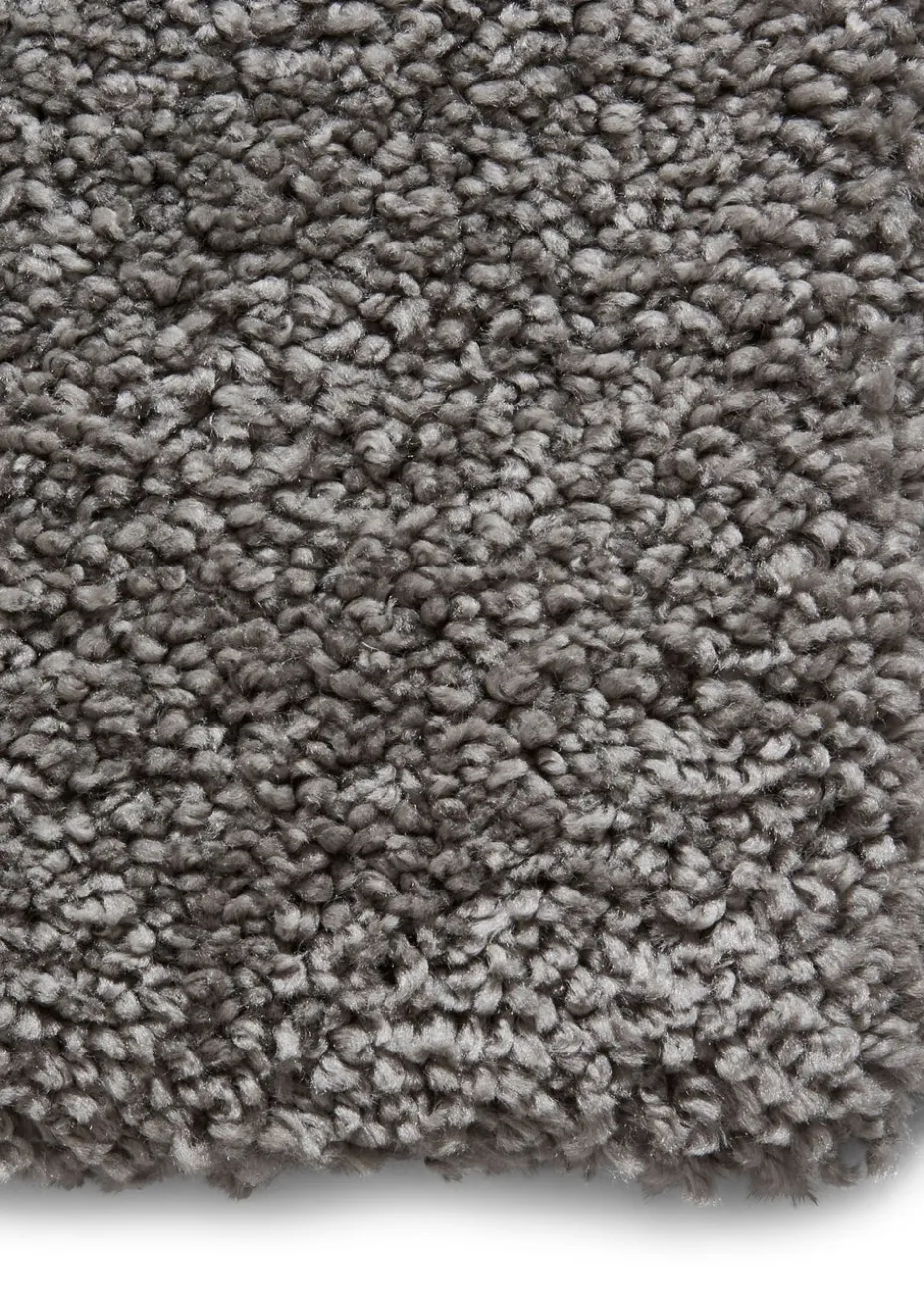 Think Rugs Sierra Pebble Grey Plain Shaggy Rectangle Rug