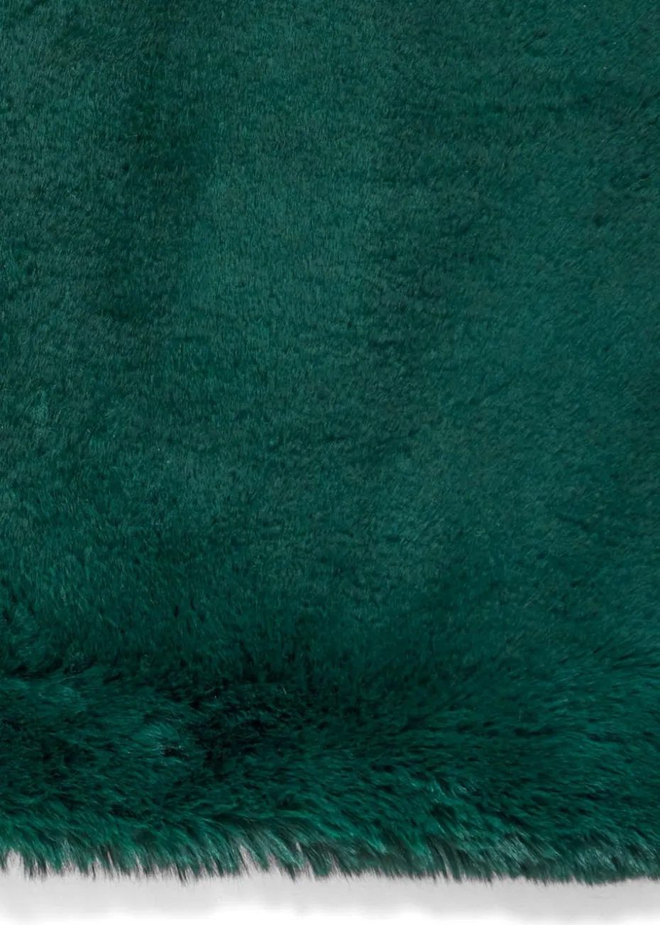 Think Rugs Super Teddy Jewel Green Plain Shaggy Rectangle Rug