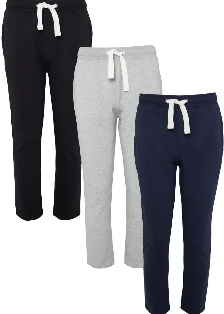Threadbare Black 3 Pack Straight Leg Joggers