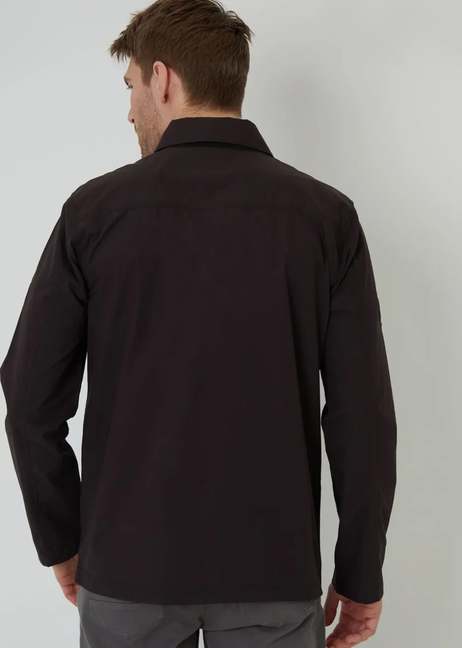 Threadbare Black Cotton Poplin Lightweight Collared Jacket