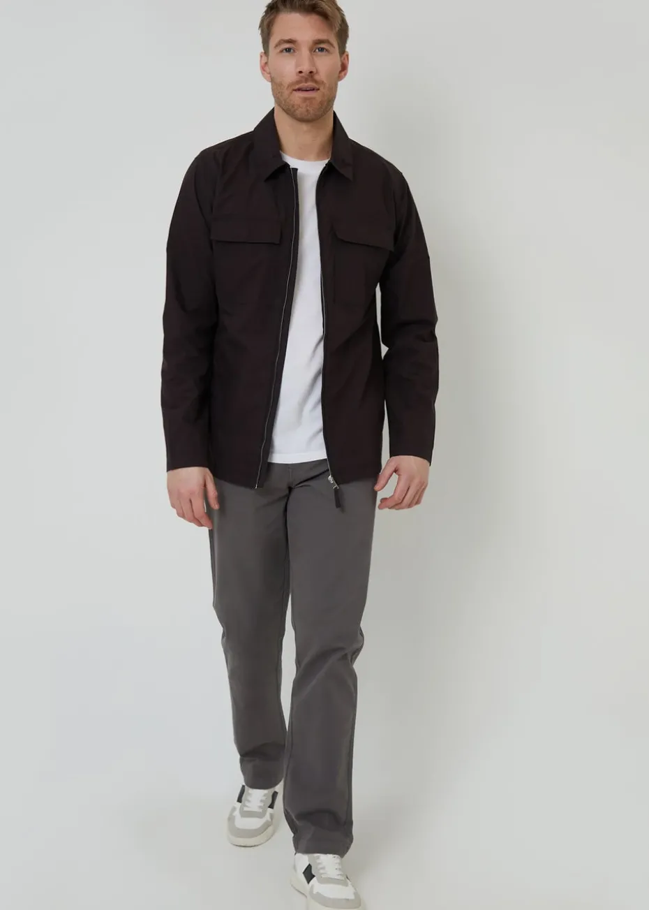 Threadbare Black Cotton Poplin Lightweight Collared Jacket