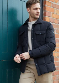 Threadbare Black Lightweight Collared Quilted Jacket