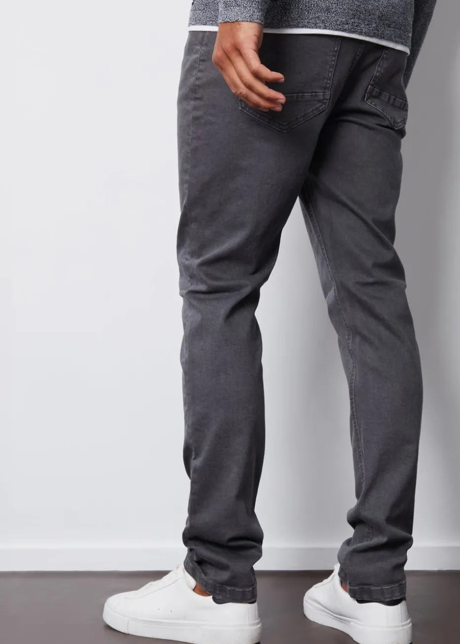 Threadbare Dark Grey Slim Fit Overdyed Stretch Denim Jeans