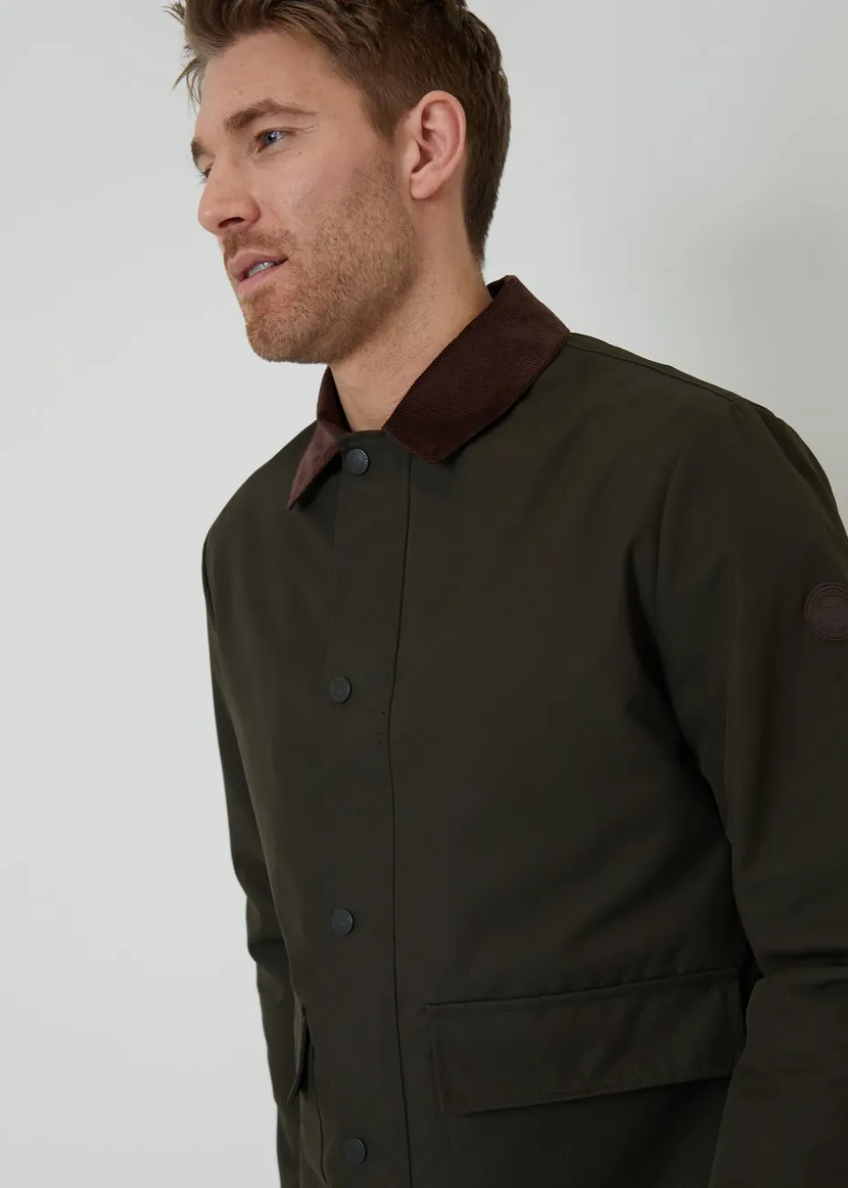 Threadbare Khaki Showerproof Collared Lightweight Jacket