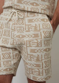 Threadbare Natural Patterned Textured Pull On Shorts