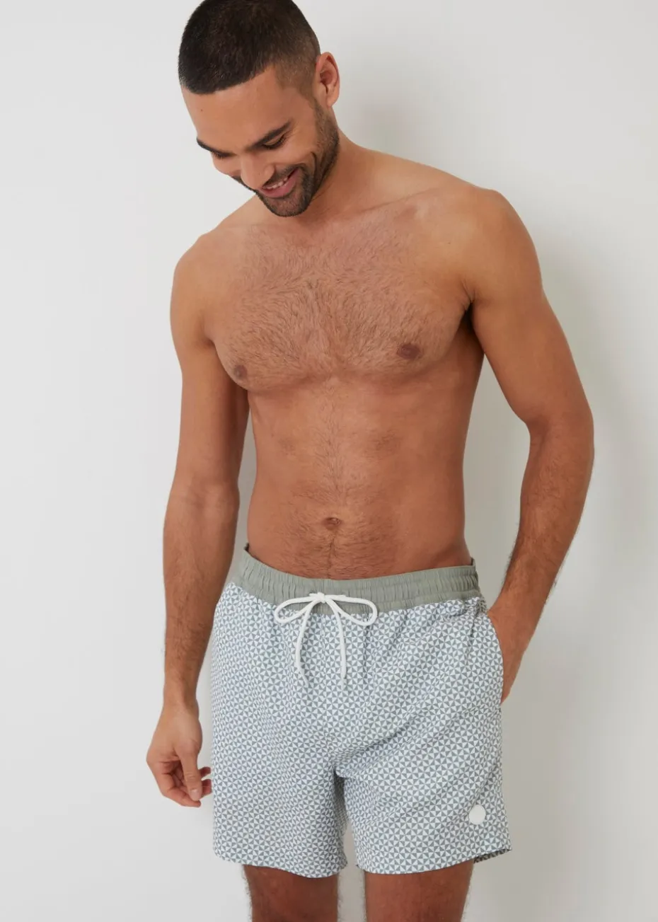 Threadbare Soft Green 2 Pack Geometric Print Swim Shorts