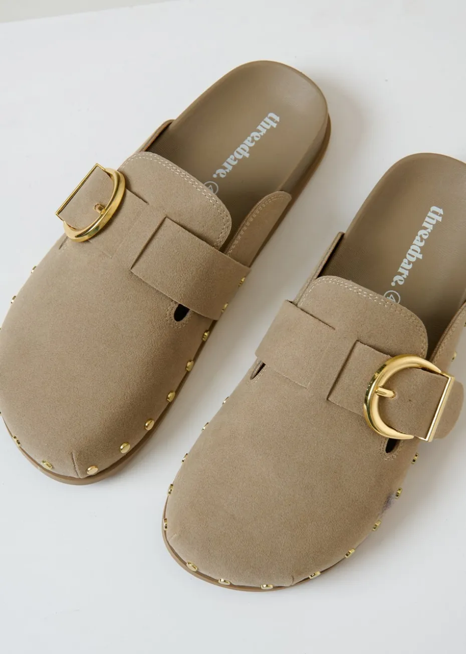 Threadbare Stone Studded Slip On Mule Sandals