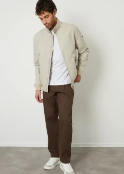 Threadbare Stone Zip Up Harrington Style Jacket