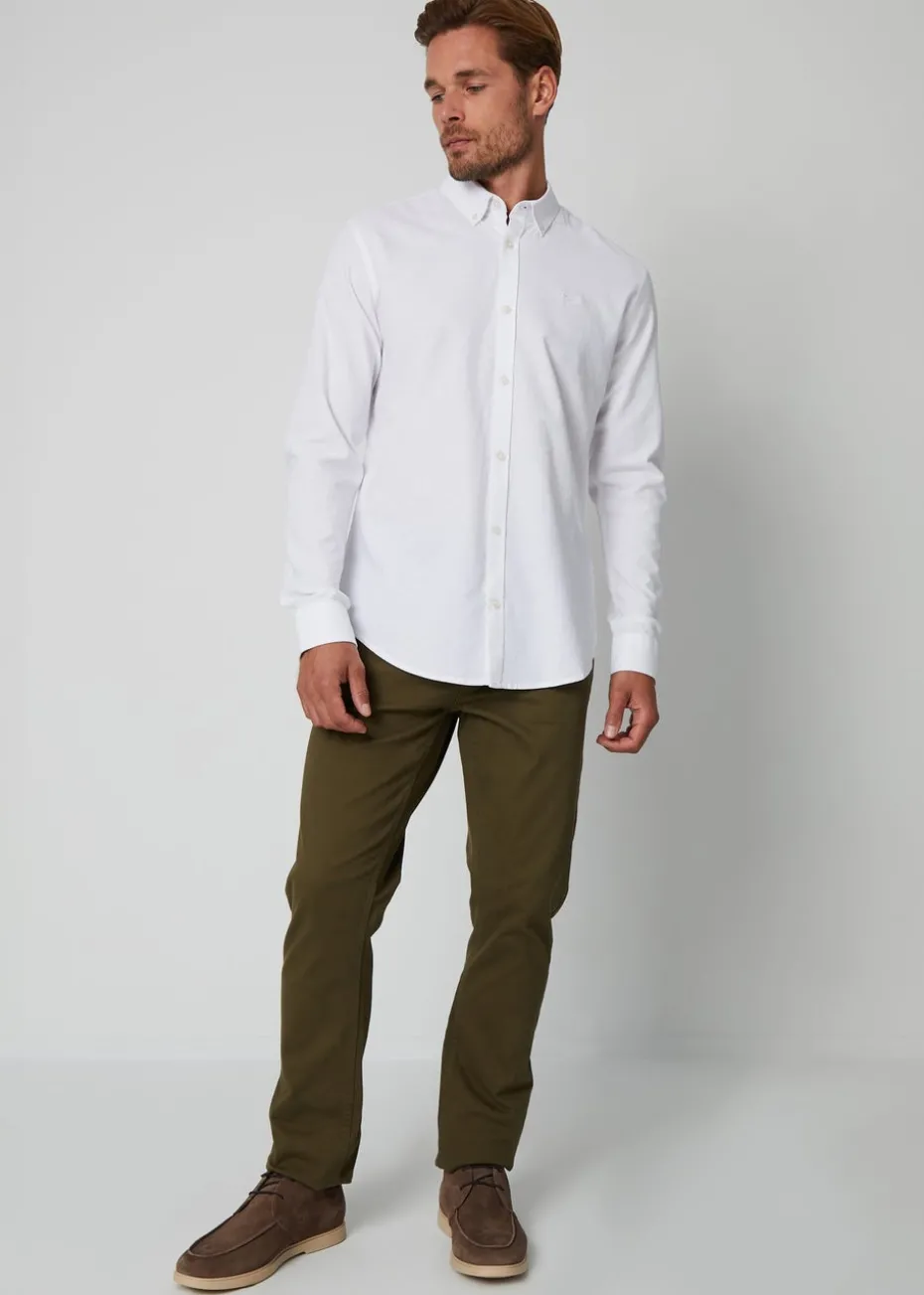 Threadbare White Oxford Cotton Long Sleeve Shirt