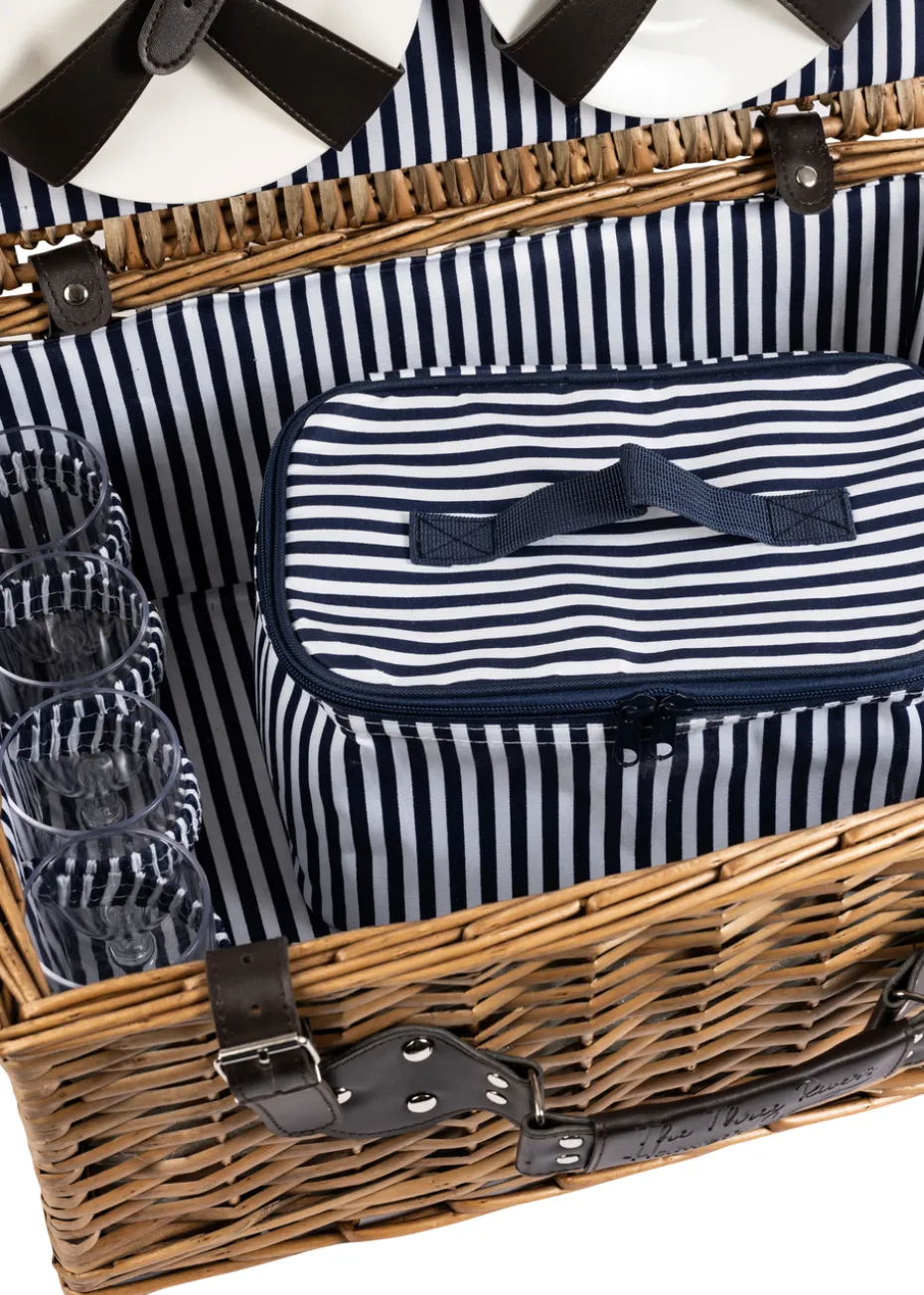 Three Rivers 4 Person Basket With Contents Including Sporks