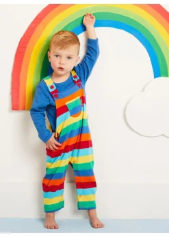 Toby Tiger Organic Multi Colour Stripe Dungarees (3 Â months - 4 years)