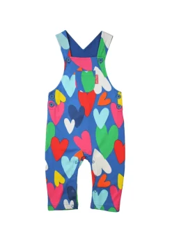Toby Tiger Organic Multi Colour Heart Print Dungarees (3 Â months - 4 years)