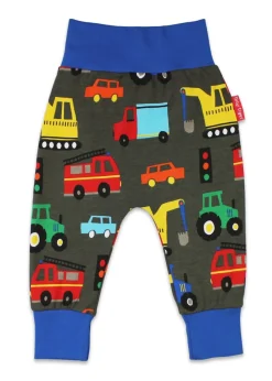 Toby Tiger Organic Multi Colour Transport Print Yoga Pants (Newborn - 3 years)