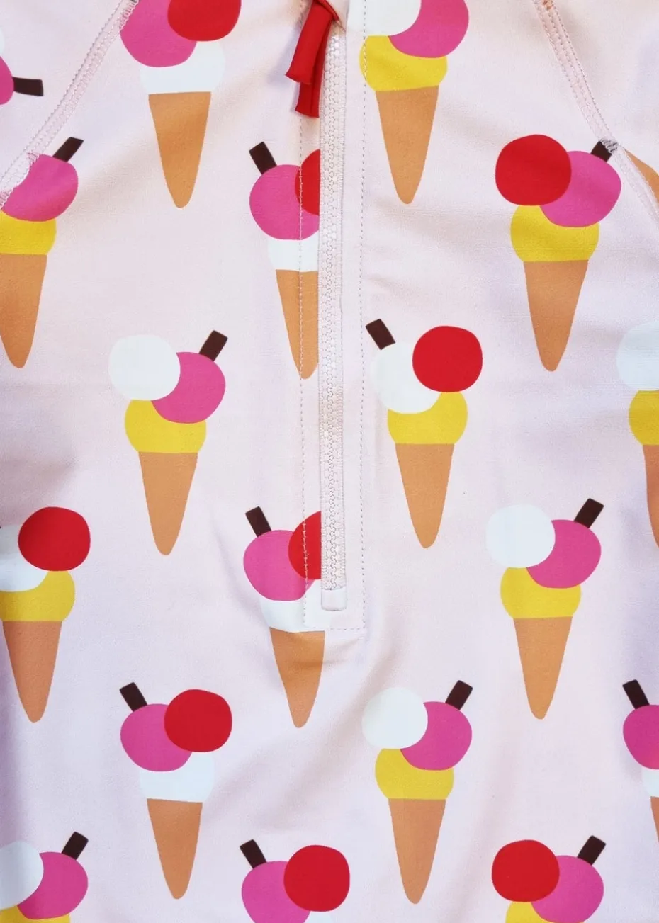 Toby Tiger Pink Ice Cream Print Baby Swimsuit (3 months - 24 months)