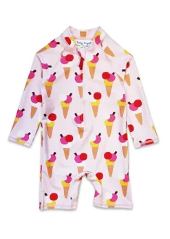 Toby Tiger Pink Ice Cream Print Baby Swimsuit (3 months - 24 months)