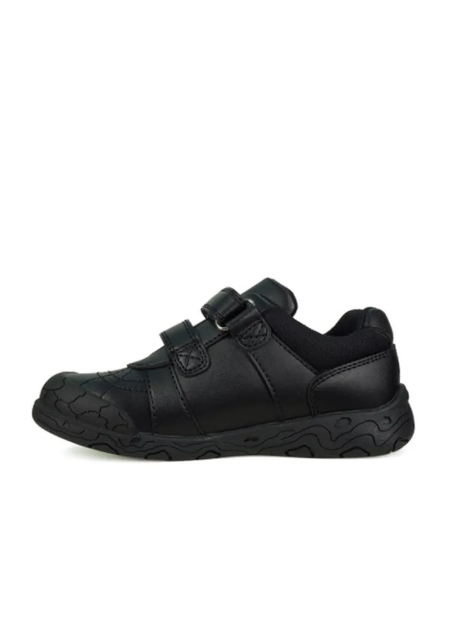 ToeZone Black Boys Rebel Dinosaur School Shoe (Younger 8- Older 2)