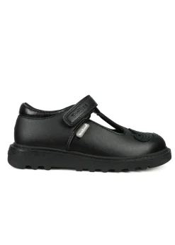 ToeZone Black Elsa Vegan Rip Tape Unicorn School Shoe (Younger 8- Older 3)