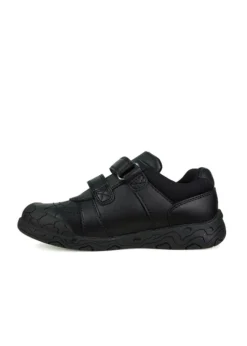 ToeZone Boys Black Dex Vegan Dinosaur School Shoe (Younger 8- Older 2)