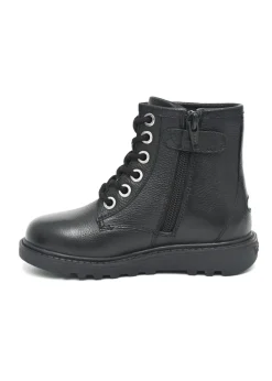 ToeZone Girls Black Angel Leather Ankle Boot (Younger 8 - Older 3)