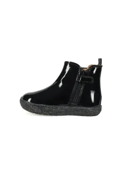 ToeZone Girls Black Harlow Patent Gusset Boot (Younger 4 - Younger 10)