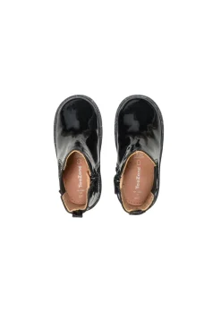 ToeZone Girls Black Harlow Patent Gusset Boot (Younger 4 - Younger 10)