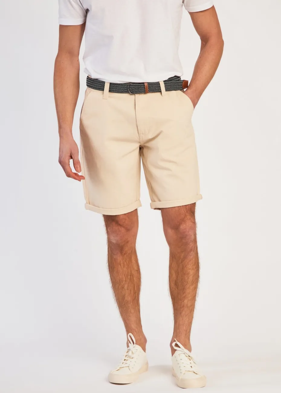 Tokyo Laundry Beige Cotton Belted Chino Shorts