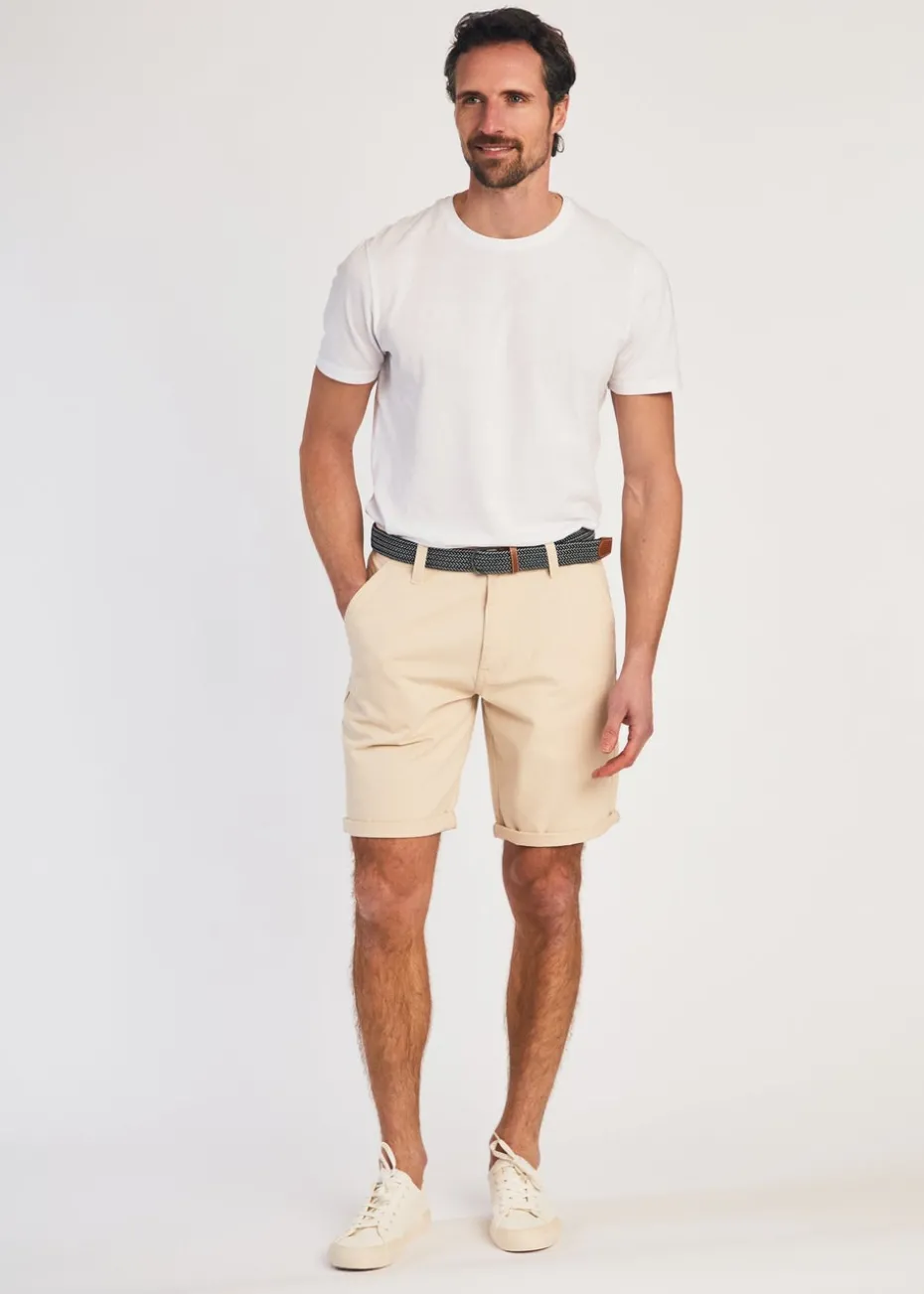 Tokyo Laundry Beige Cotton Belted Chino Shorts