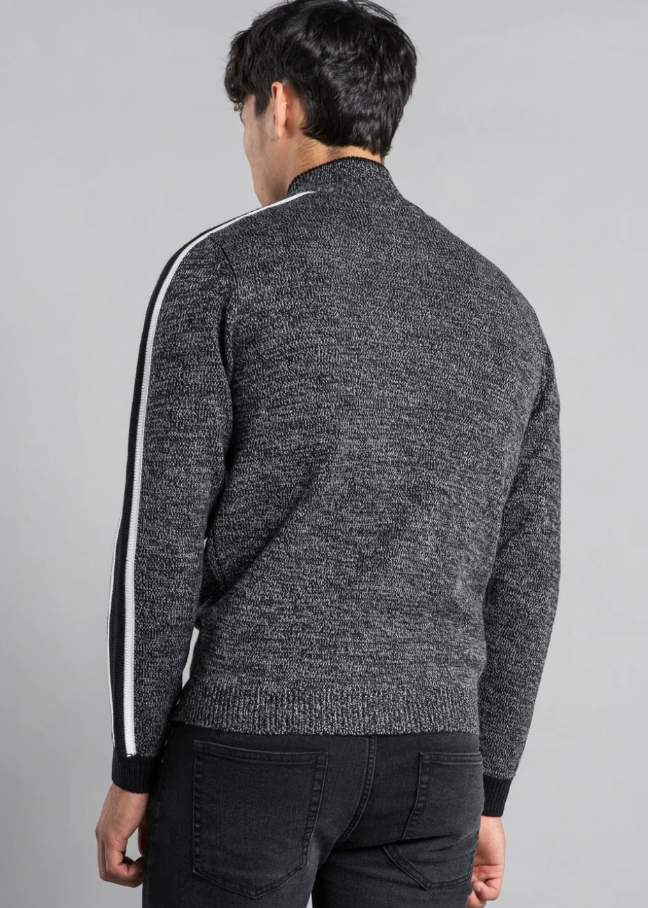 Tokyo Laundry Black Funnel Neck Jumper with Contrast Sleeve