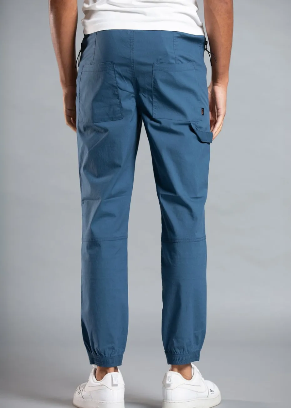 Tokyo Laundry Blue Cotton Cargo Trousers