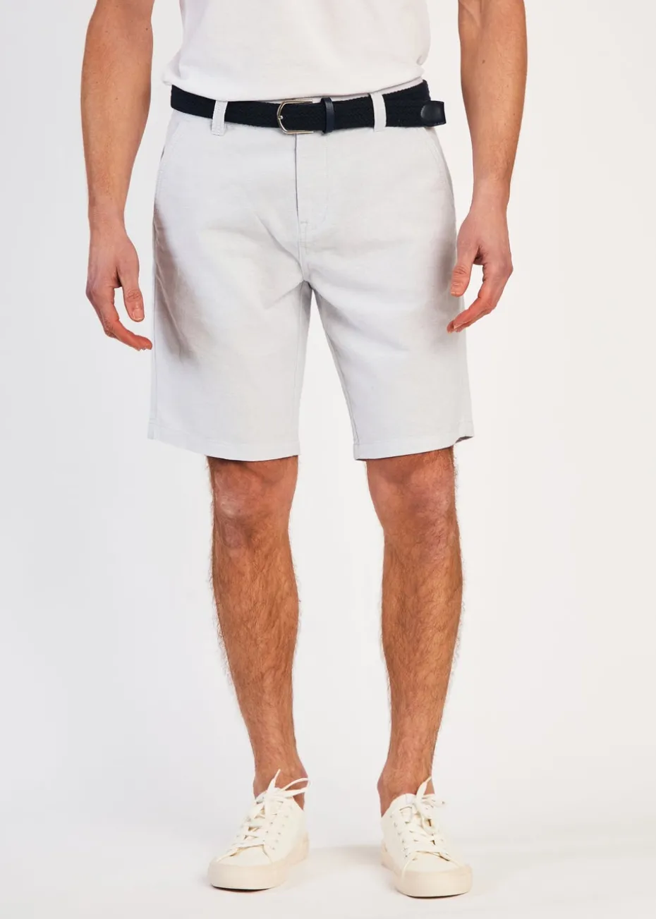 Tokyo Laundry Light Blue Cotton Oxford Shorts with Belt