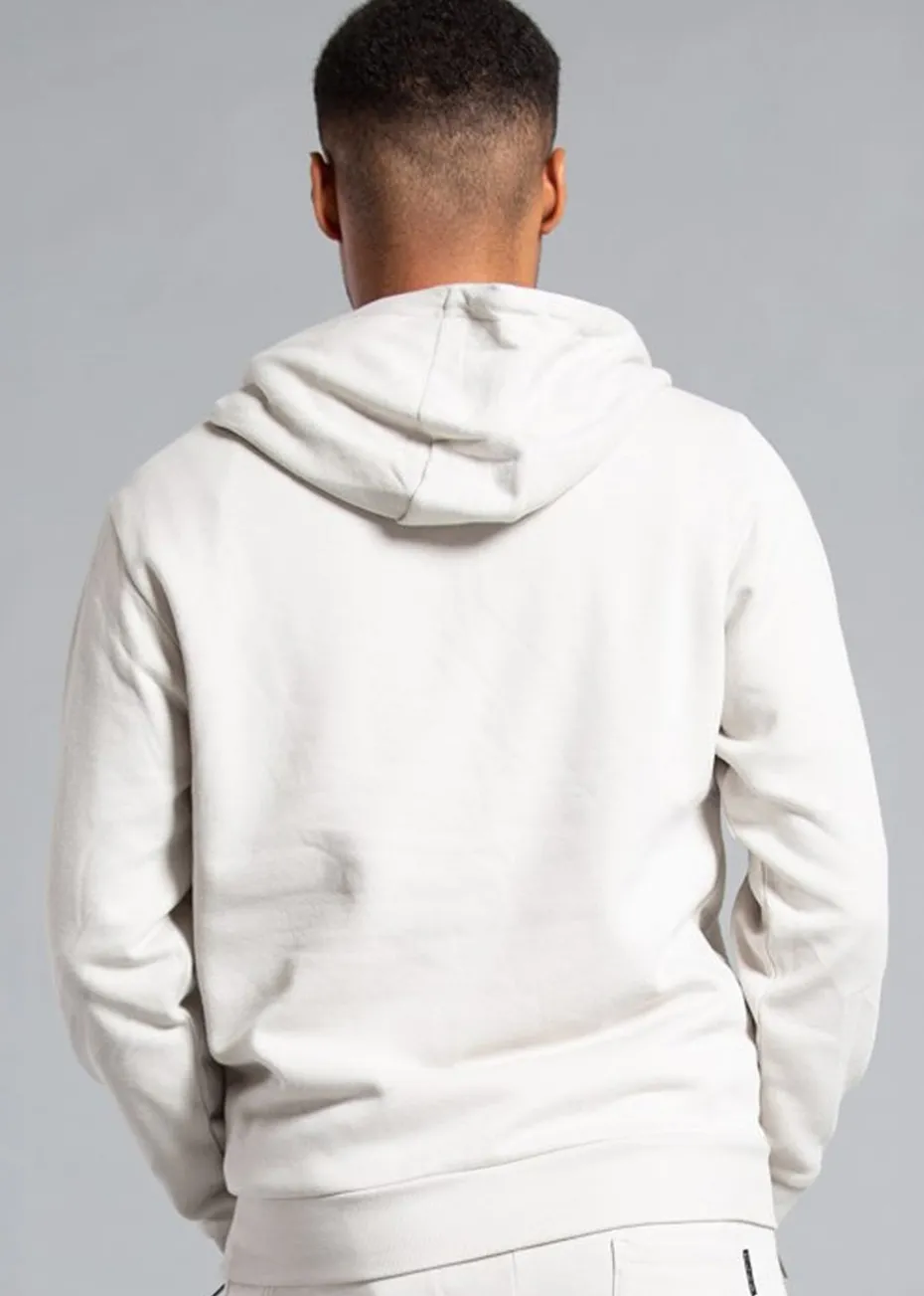 Tokyo Laundry Light Grey Cotton Blend Hoody with Neck Zip Fastening