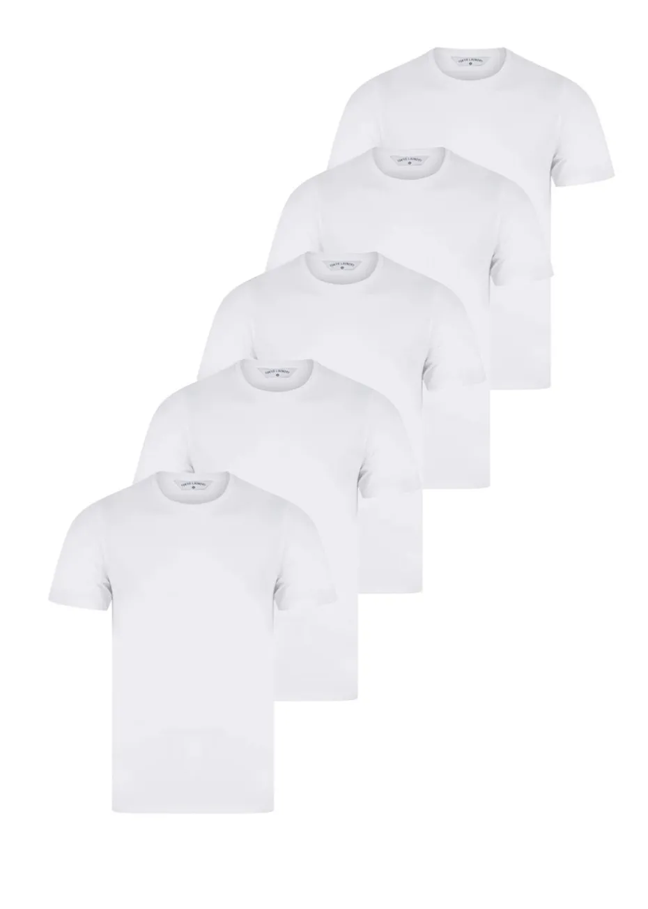 Tokyo Laundry White Cotton Short Sleeve T-Shirts 5-Pack