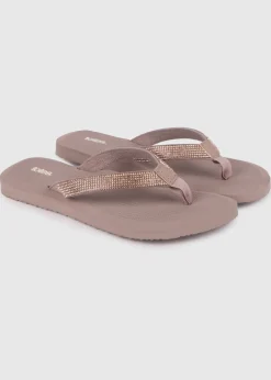 Totes Beige Beaded Toe Post