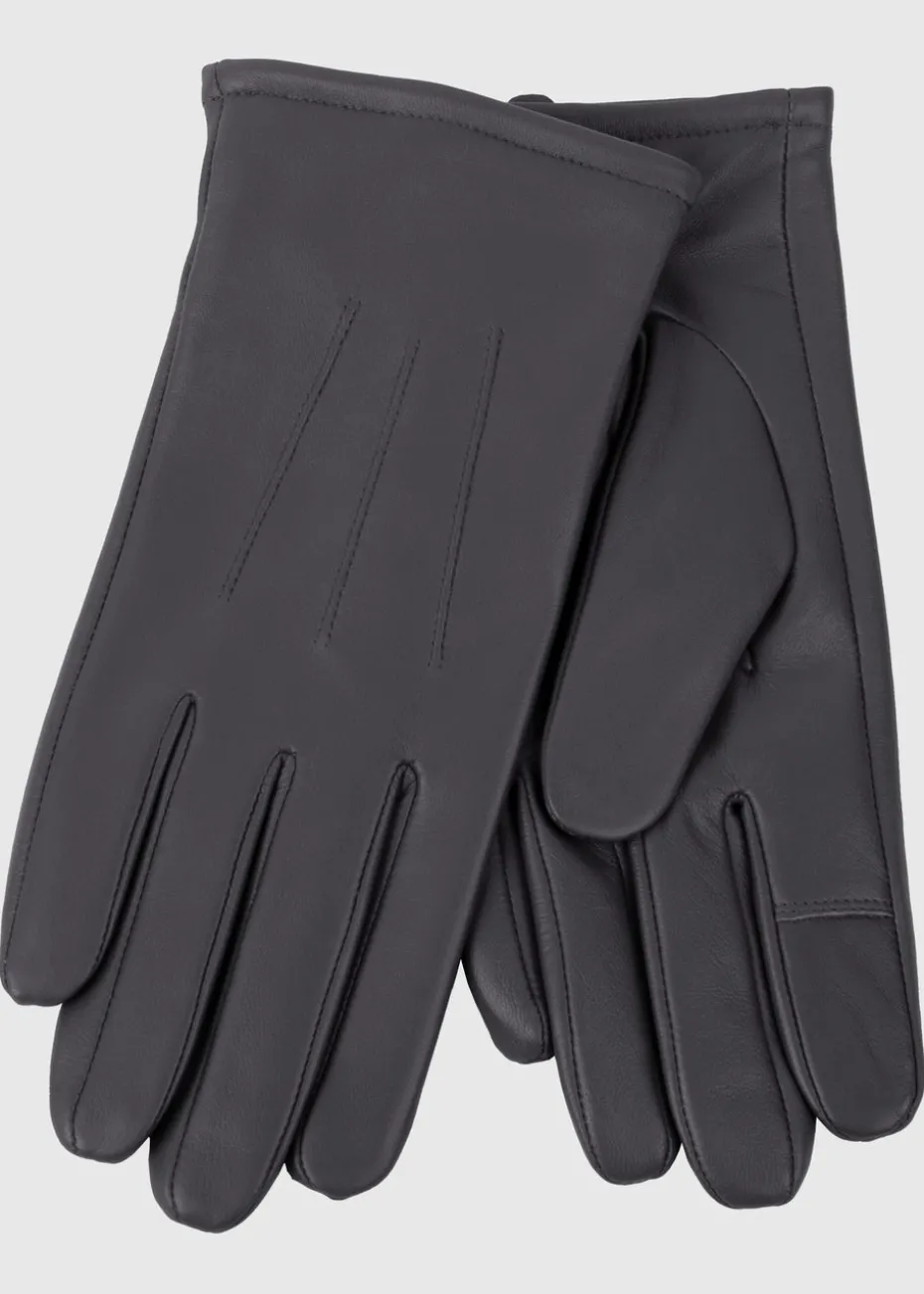 Totes Isotoner Grey Three Point Leather Glove