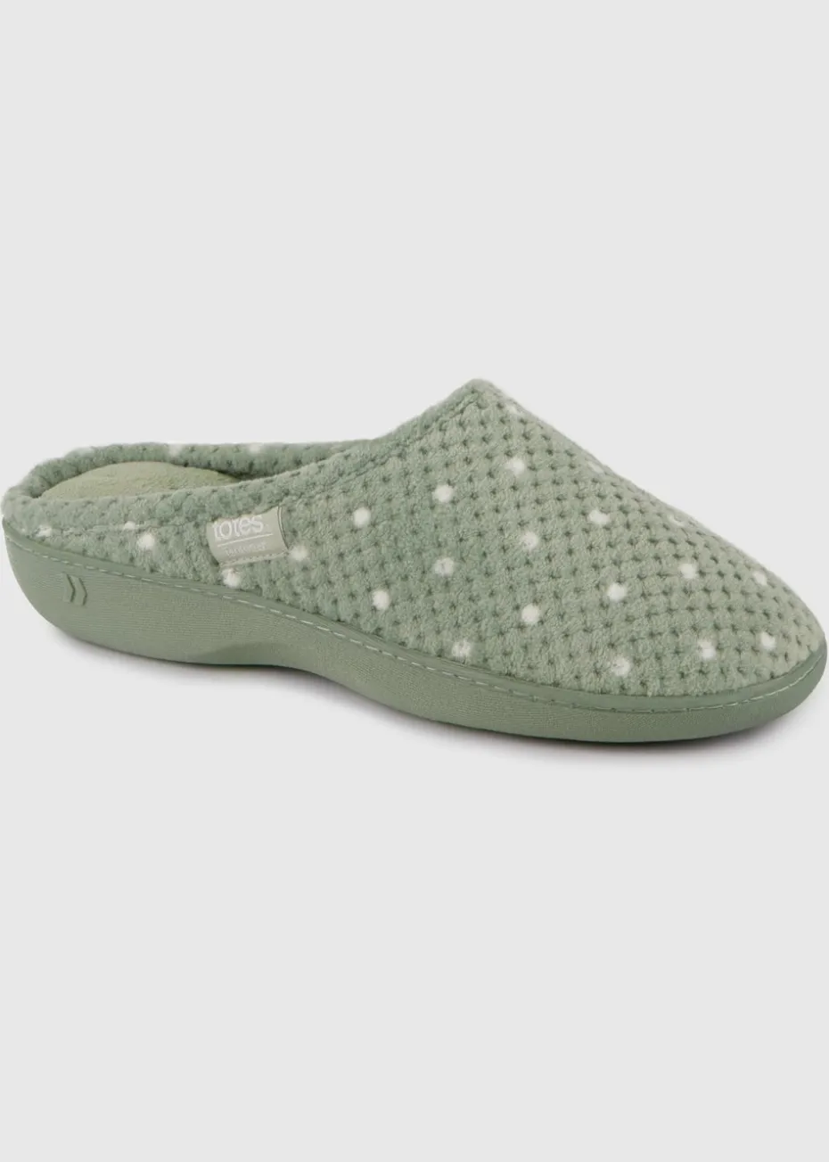 Totes Isotoner Sage Popcorn Terry Mule Slippers