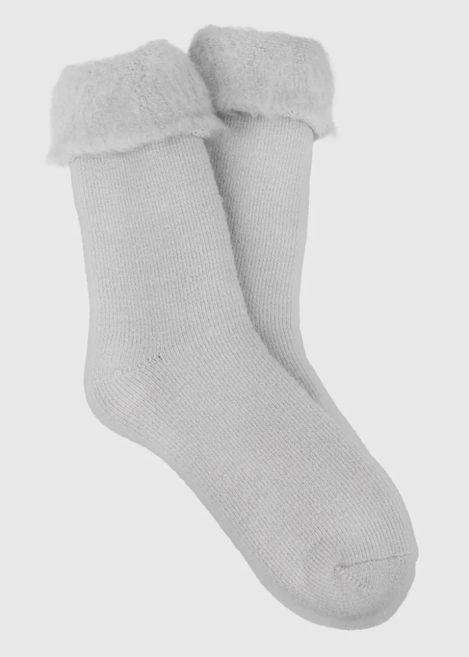 Totes Toasties Grey Ladies Thermal Brushed Bed Sock
