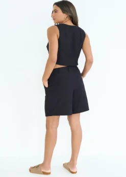Urban Bliss Black Linen Blend Short