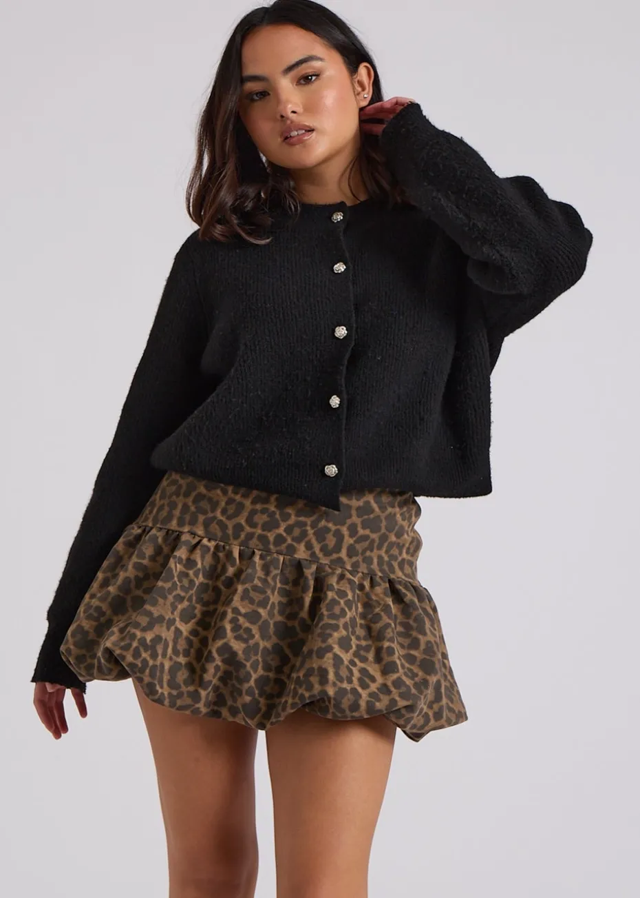 Urban Bliss Brown Leopard Balloon Mini Skirt