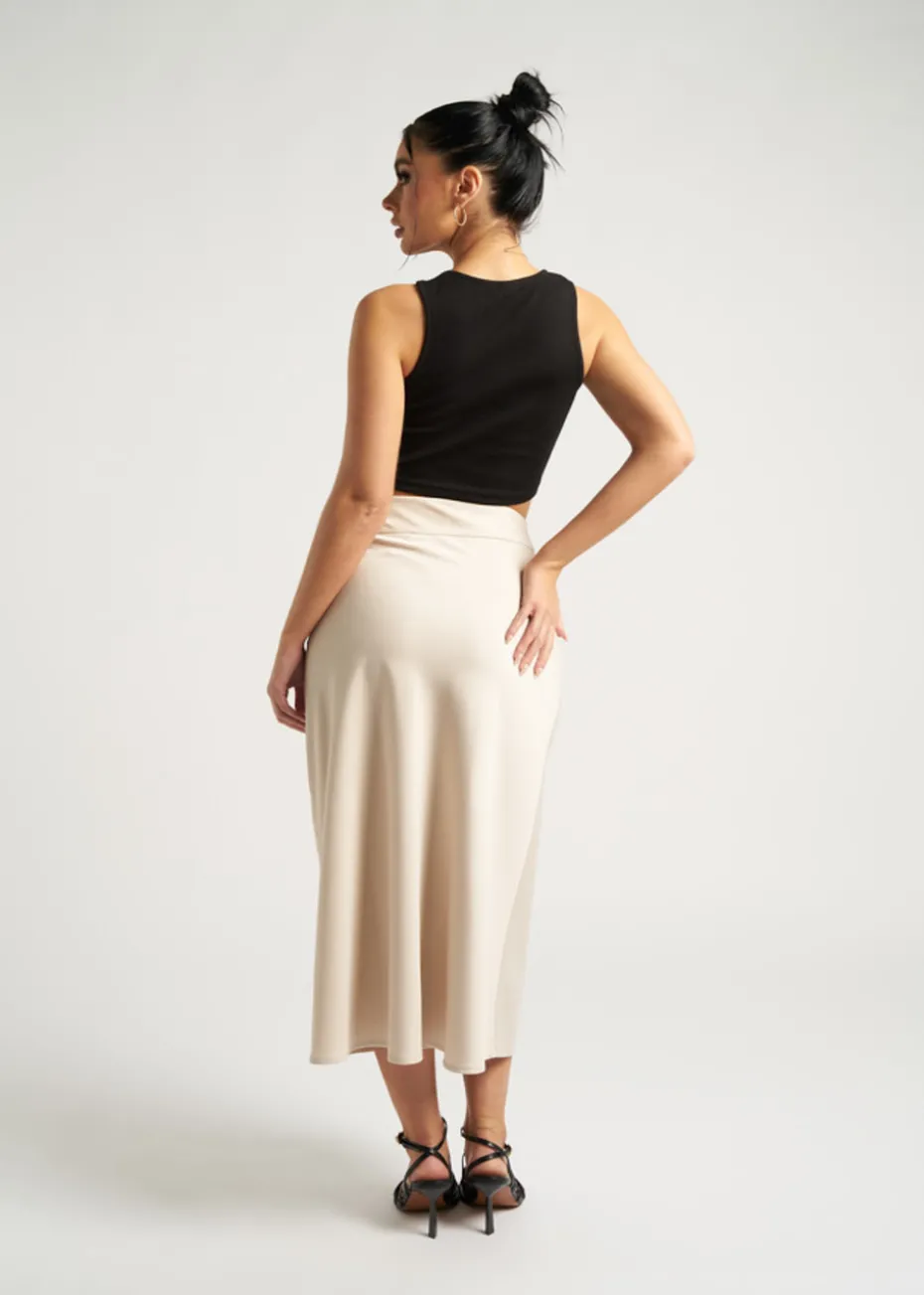 Urban Bliss Stone Satin Bias Cut Midi Skirt