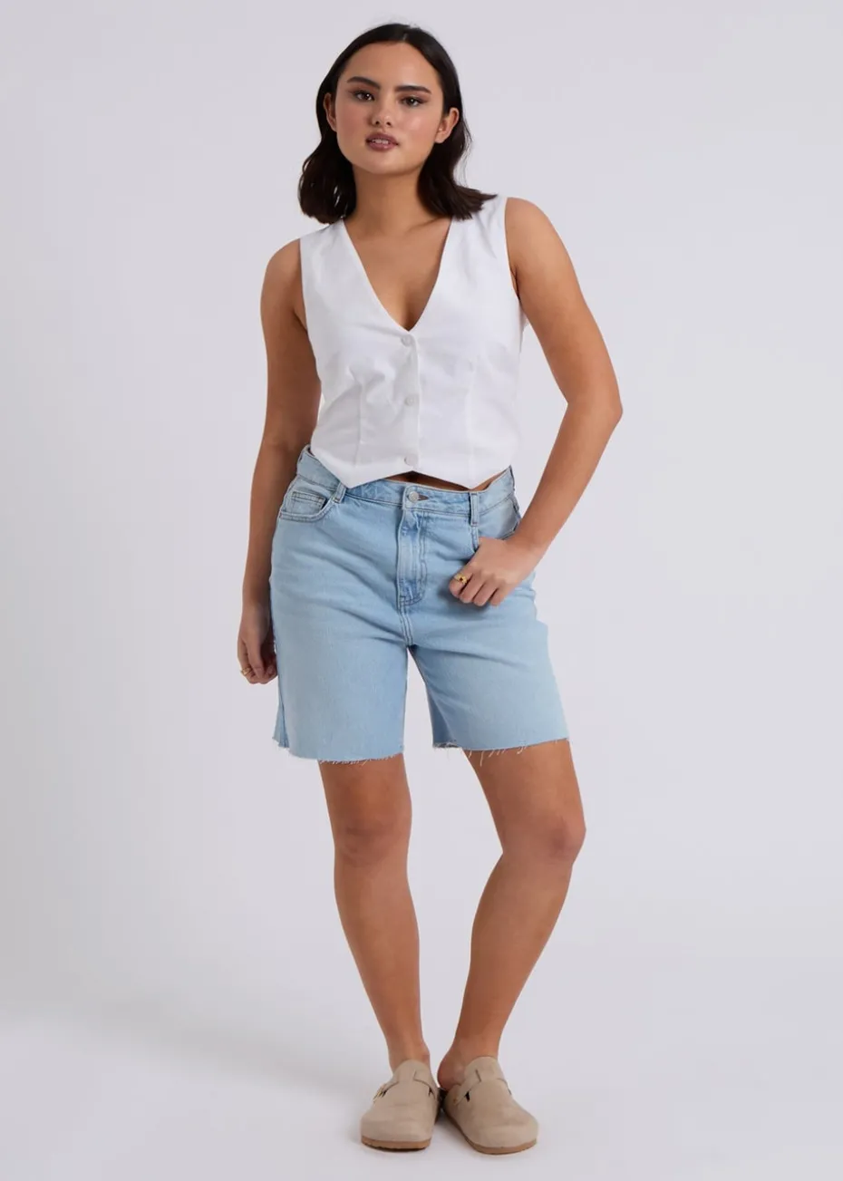 Urban Bliss White Linen Blend Waistcoat