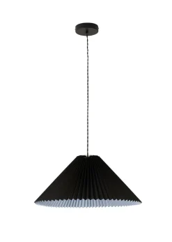 ValueLights Akira Black Pendant Light with Grey Tapered Shade (113cm x 53cm x 53cm)